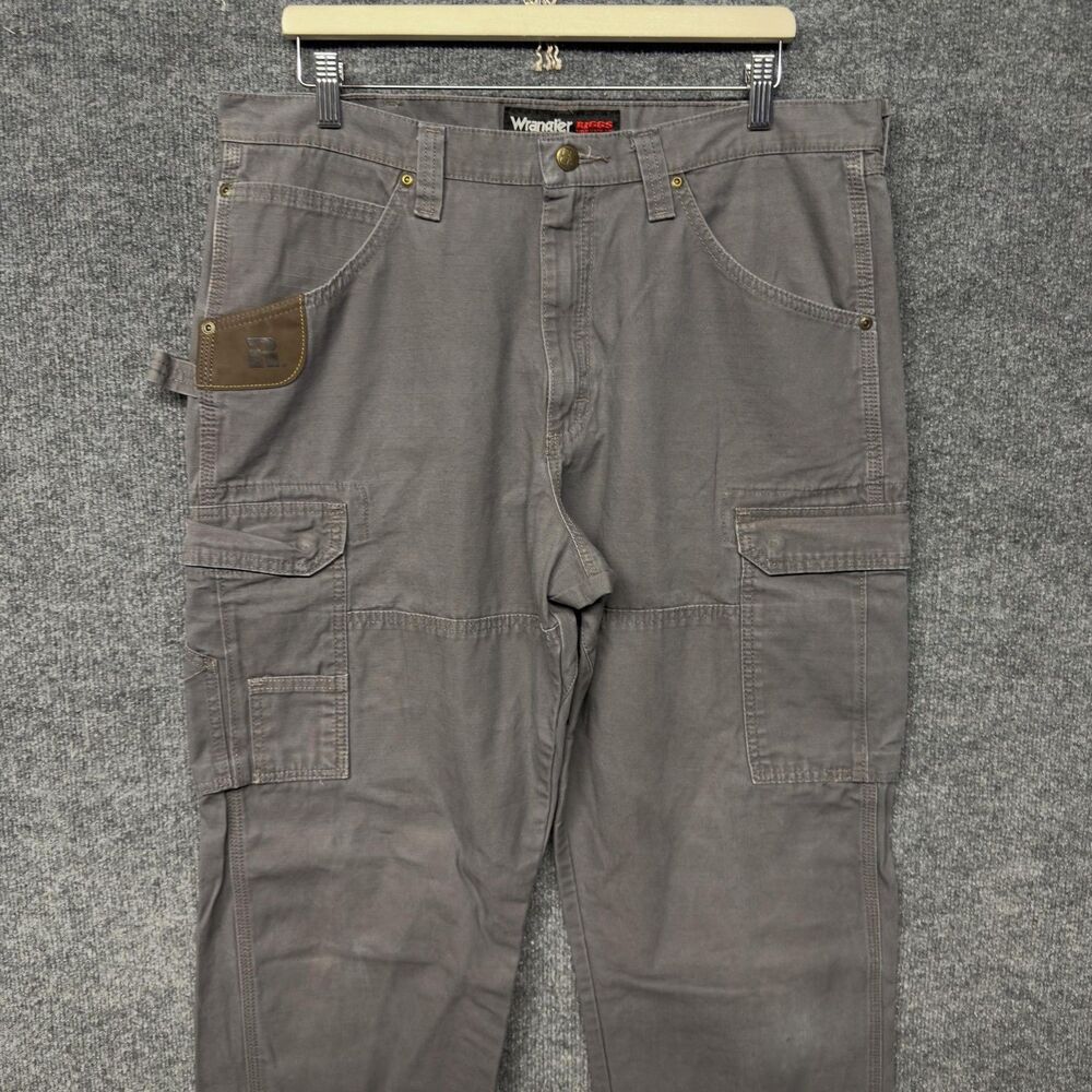 Wrangler Riggs Workwear Cargo Pants Mens 36x34 Gray Utility Workwear Ripstop - Picture 5 of 15